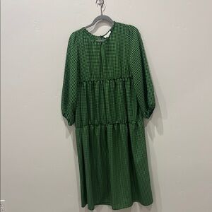 Topshop Maternity Green Bishop Sleeve Maxi Dress